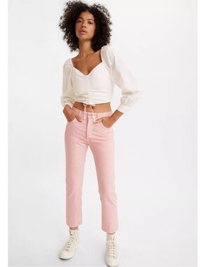 Levi’s Premium 501 Original Women’s Jeans 26x30 Pale Quartz Pink NWT 125010574